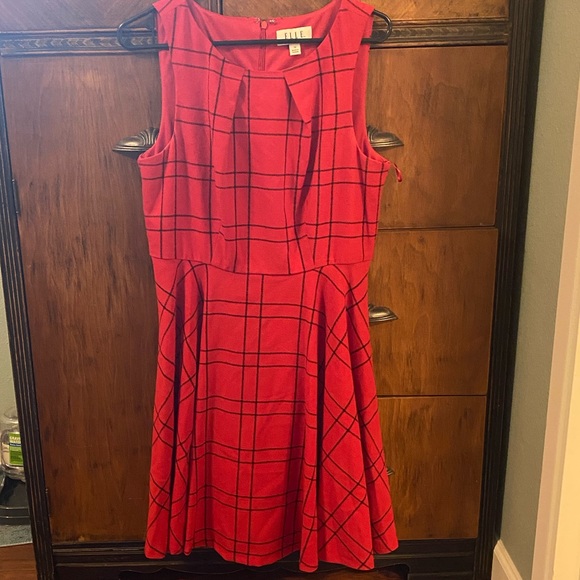 Elle Red Plaid Dress - Picture 1 of 4
